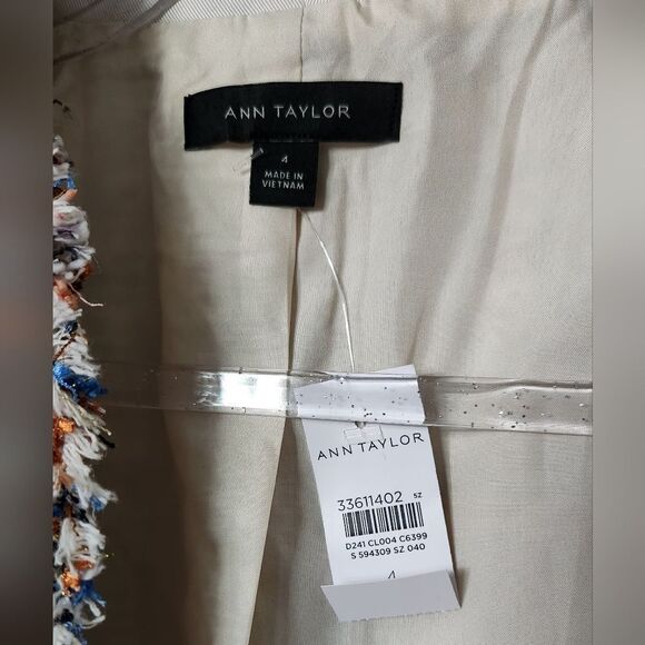 Ann Taylor Multicolor Flannel Tweed Jacket Size 4 - Picture 11 of 11